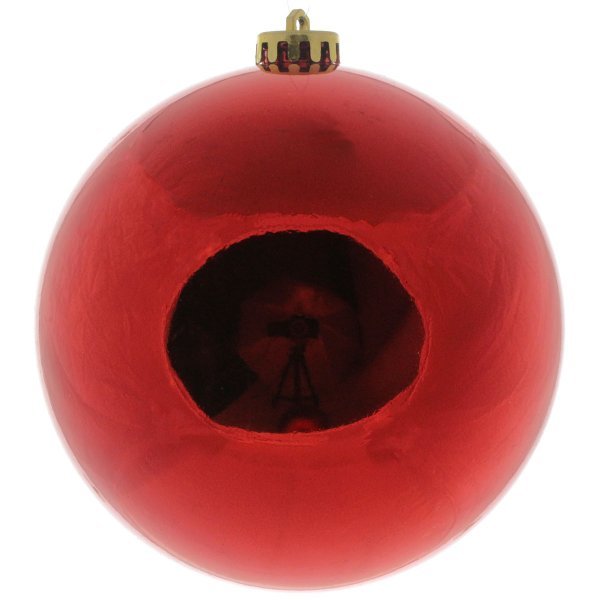 Χριστουγεννιάτικη Μπάλα Οροφής, Κόκκινη Γυαλιστερή (15cm)
